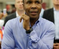 Former boxing champion Sugar Ray Leonard arrives for Muhammad Ali's Jenazah, a traditional Islamic Muslim service, in Freedom Hall, Thursday, June 9, 2016, in Louisville, Ky.