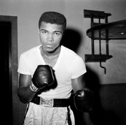 In this Feb. 8, 1962, file photo, young fighter Cassius Clay (Muhammad Ali) is seen at City Parks Gym in New York.